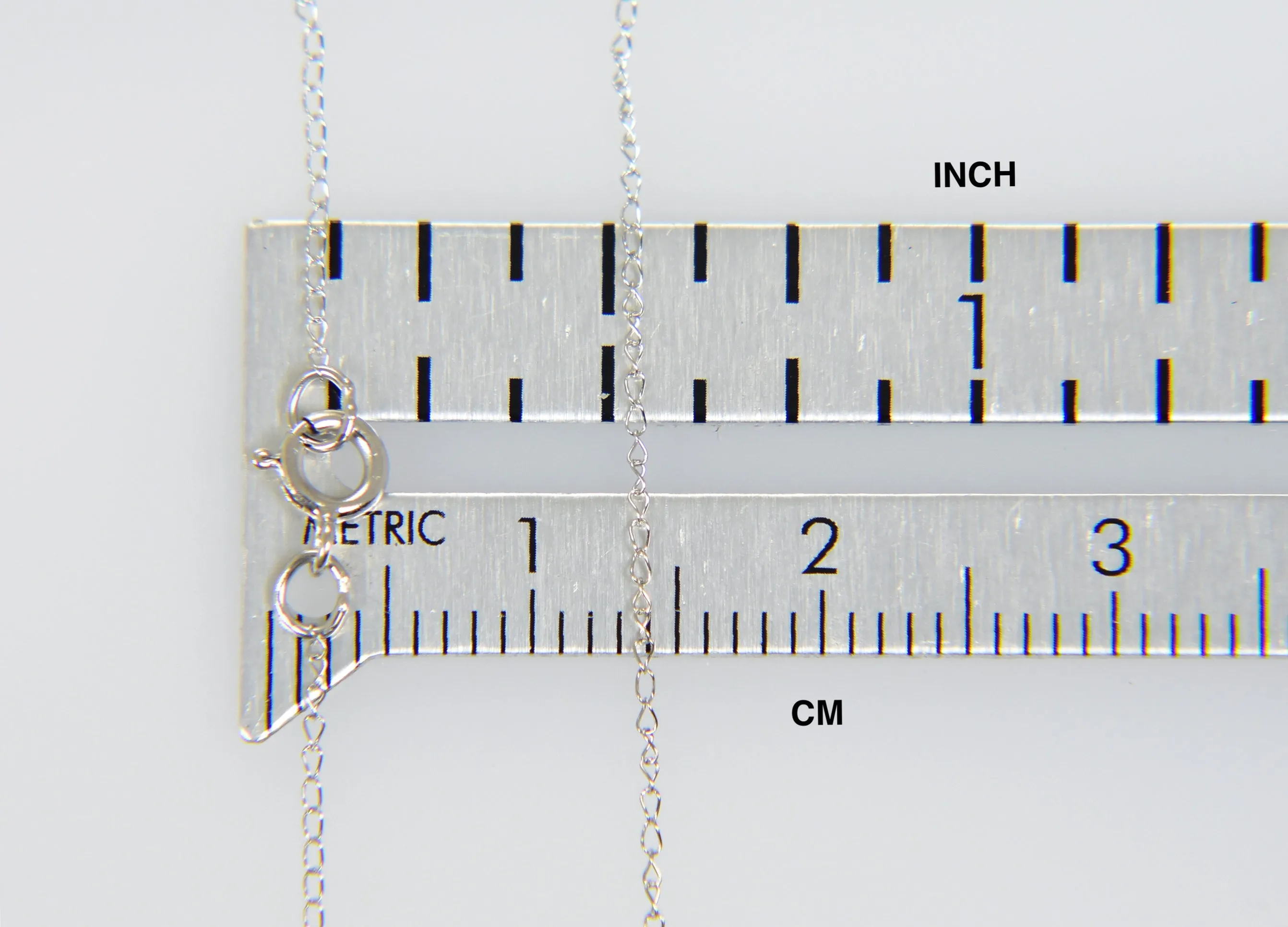 14K White Gold 0.42mm Thin Curb Bracelet Anklet Necklace Pendant Chain