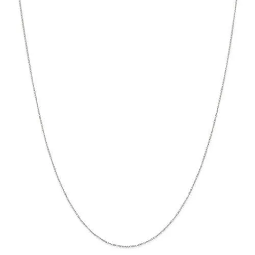 14K White Gold 0.42mm Thin Curb Bracelet Anklet Necklace Pendant Chain