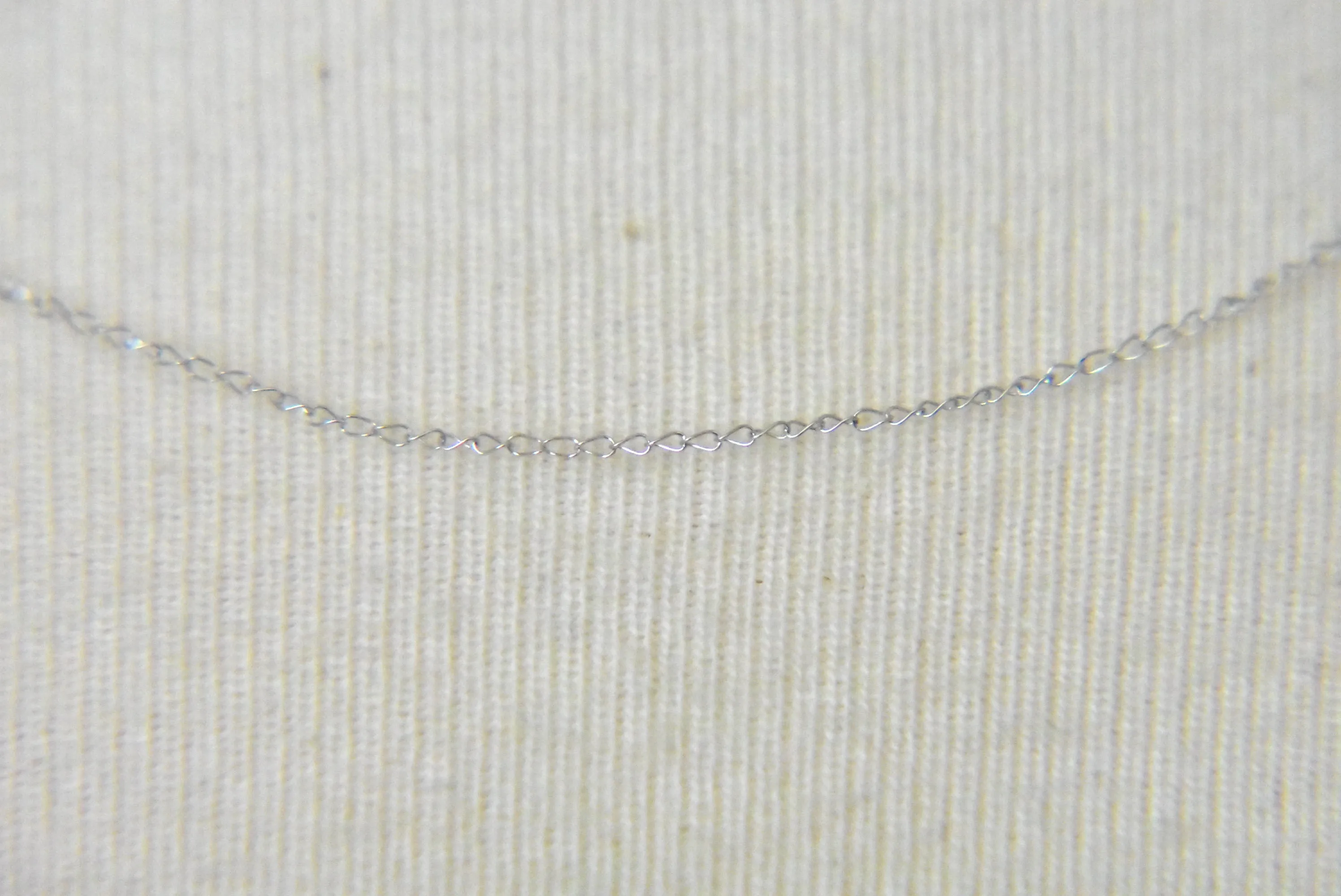 14K White Gold 0.42mm Thin Curb Bracelet Anklet Necklace Pendant Chain