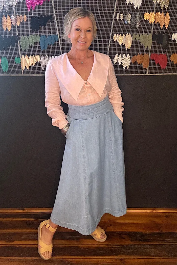 365 DAYS DAKOTA DENIM SKIRT - LIGHT WASH