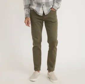 5 Pocket Athletic Fit Twill Pant - Thyme