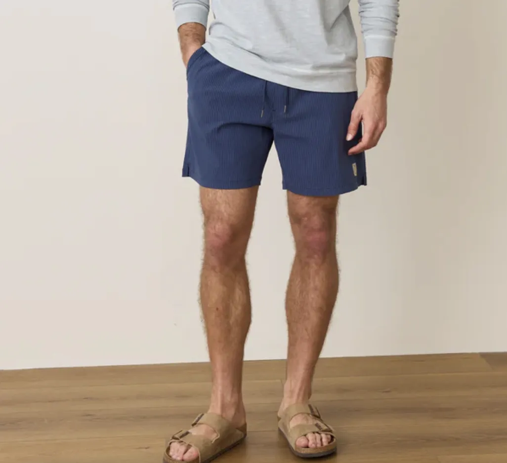 6" Lined Sport & Swim Short - Navy/Blue Stripe