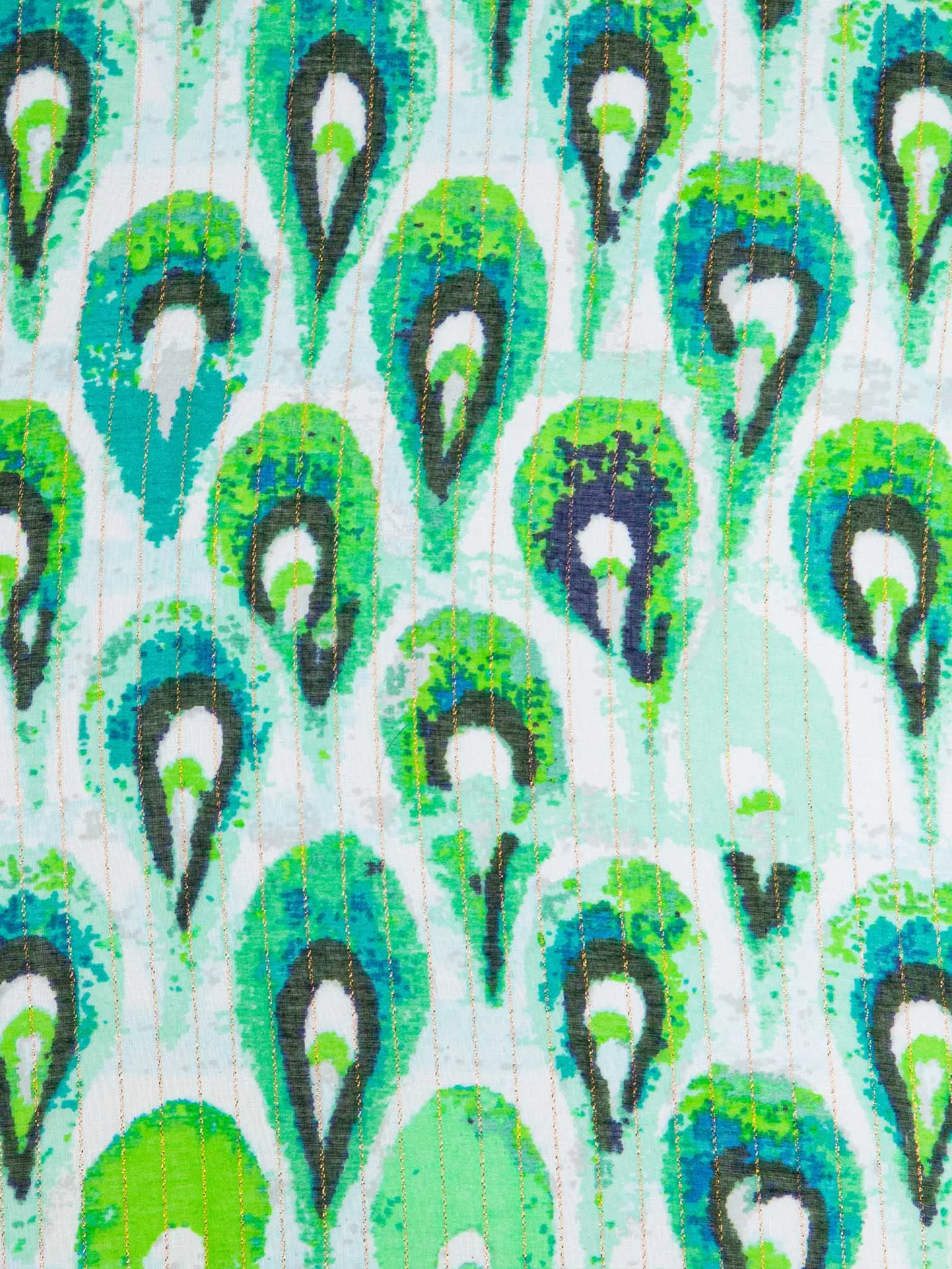 Adler Lightweight Scarf - Green/Gold, Teardrop