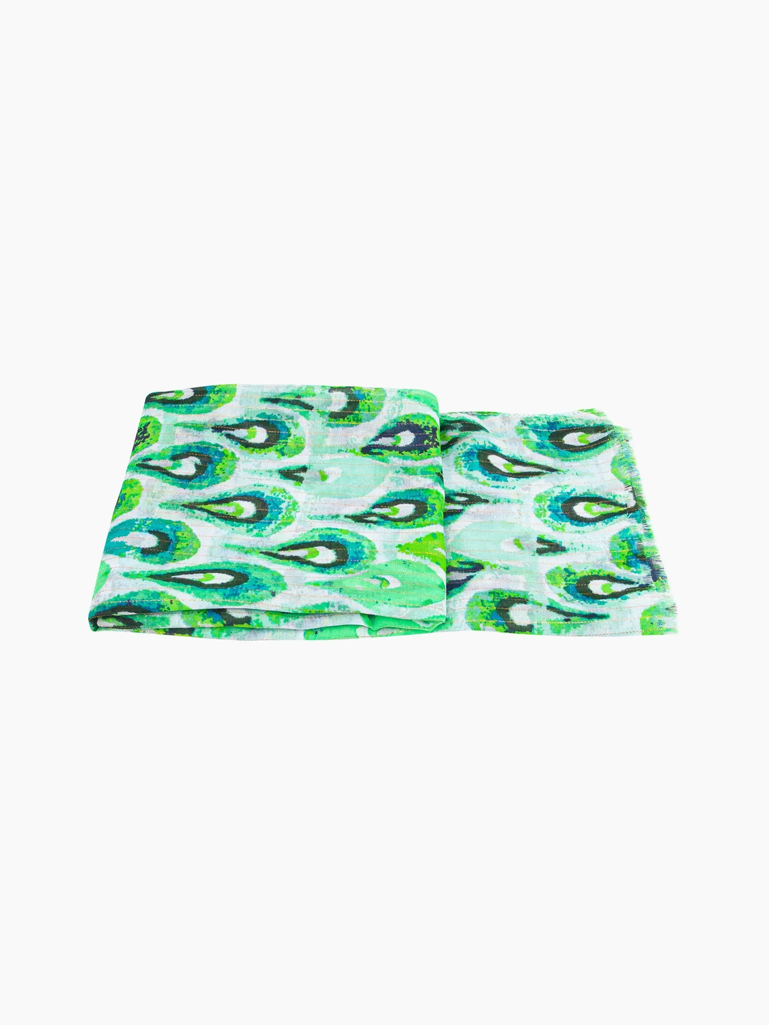 Adler Lightweight Scarf - Green/Gold, Teardrop