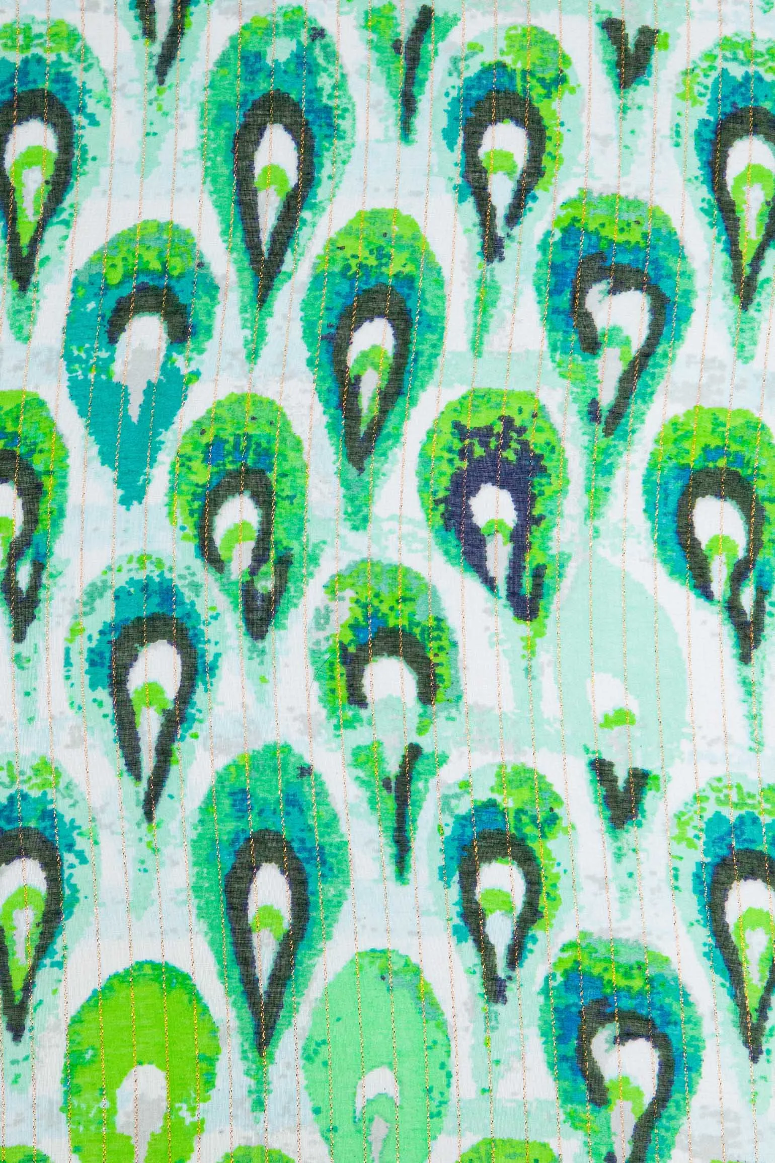 Adler Lightweight Scarf - Green/Gold, Teardrop