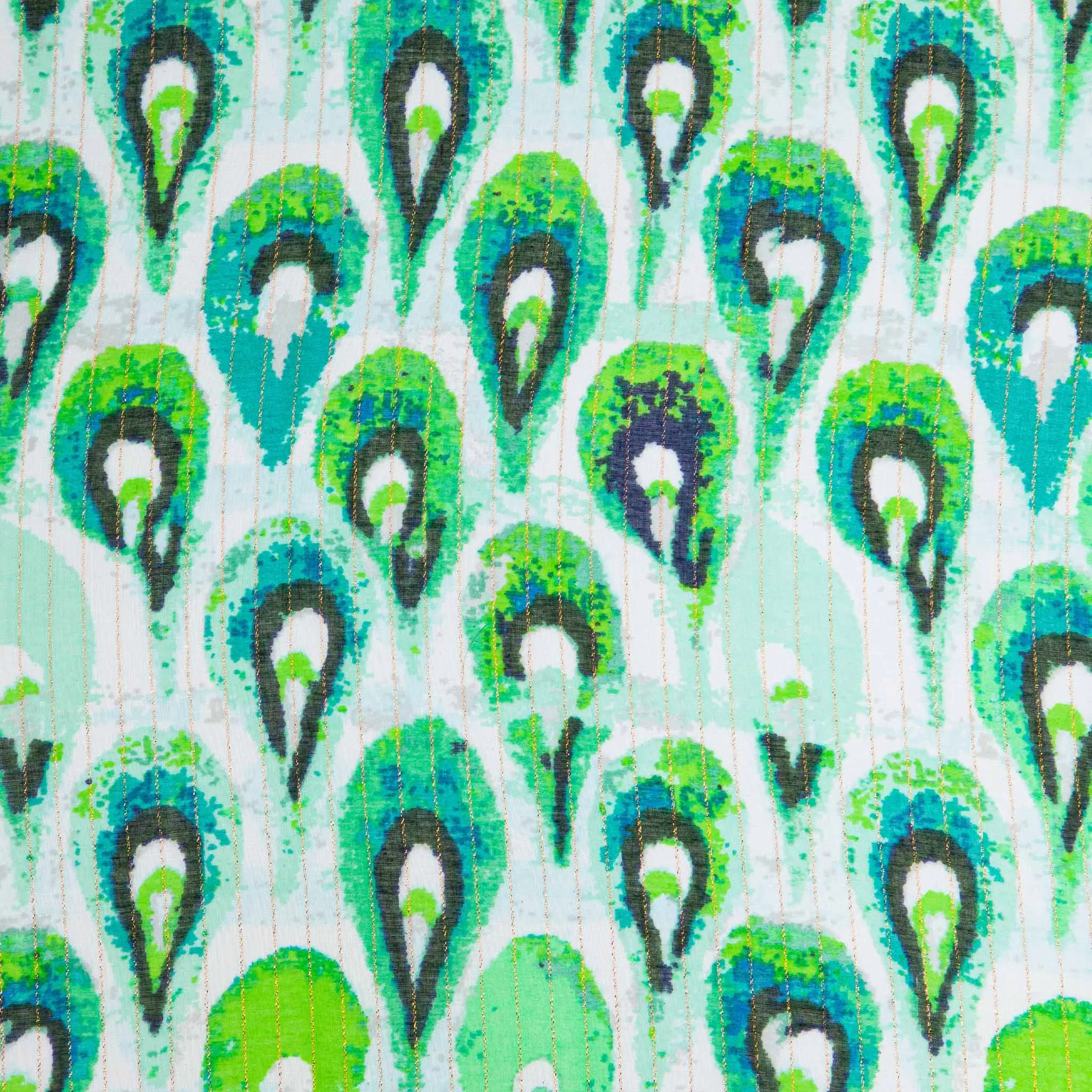 Adler Lightweight Scarf - Green/Gold, Teardrop