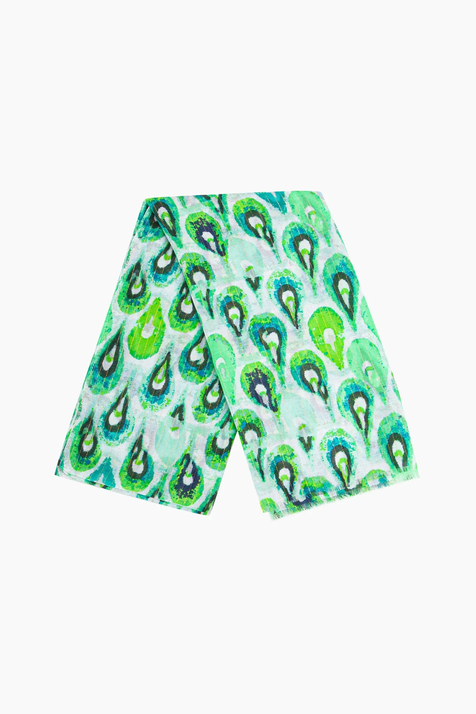 Adler Lightweight Scarf - Green/Gold, Teardrop