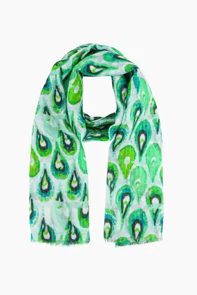 Adler Lightweight Scarf - Green/Gold, Teardrop