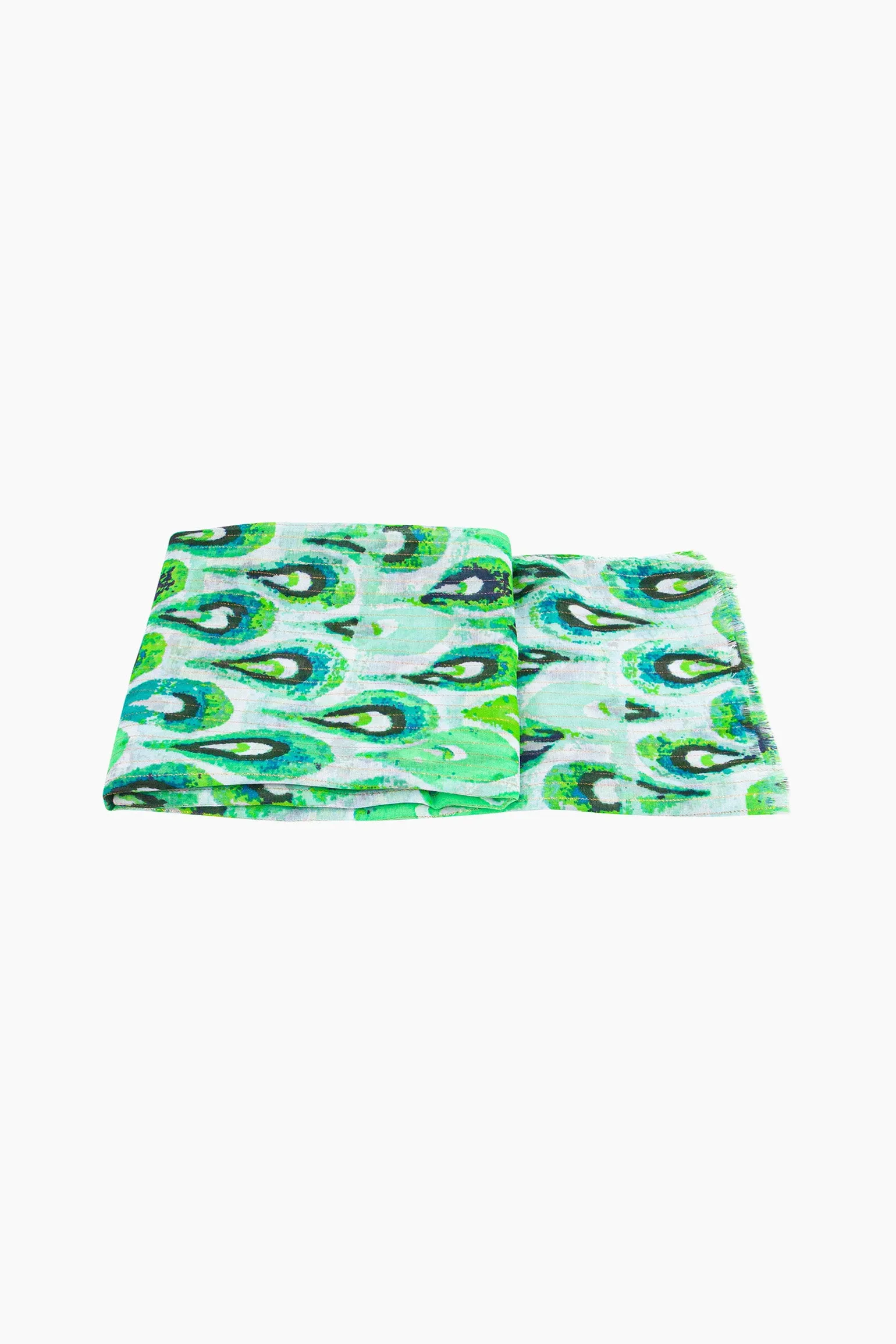 Adler Lightweight Scarf - Green/Gold, Teardrop