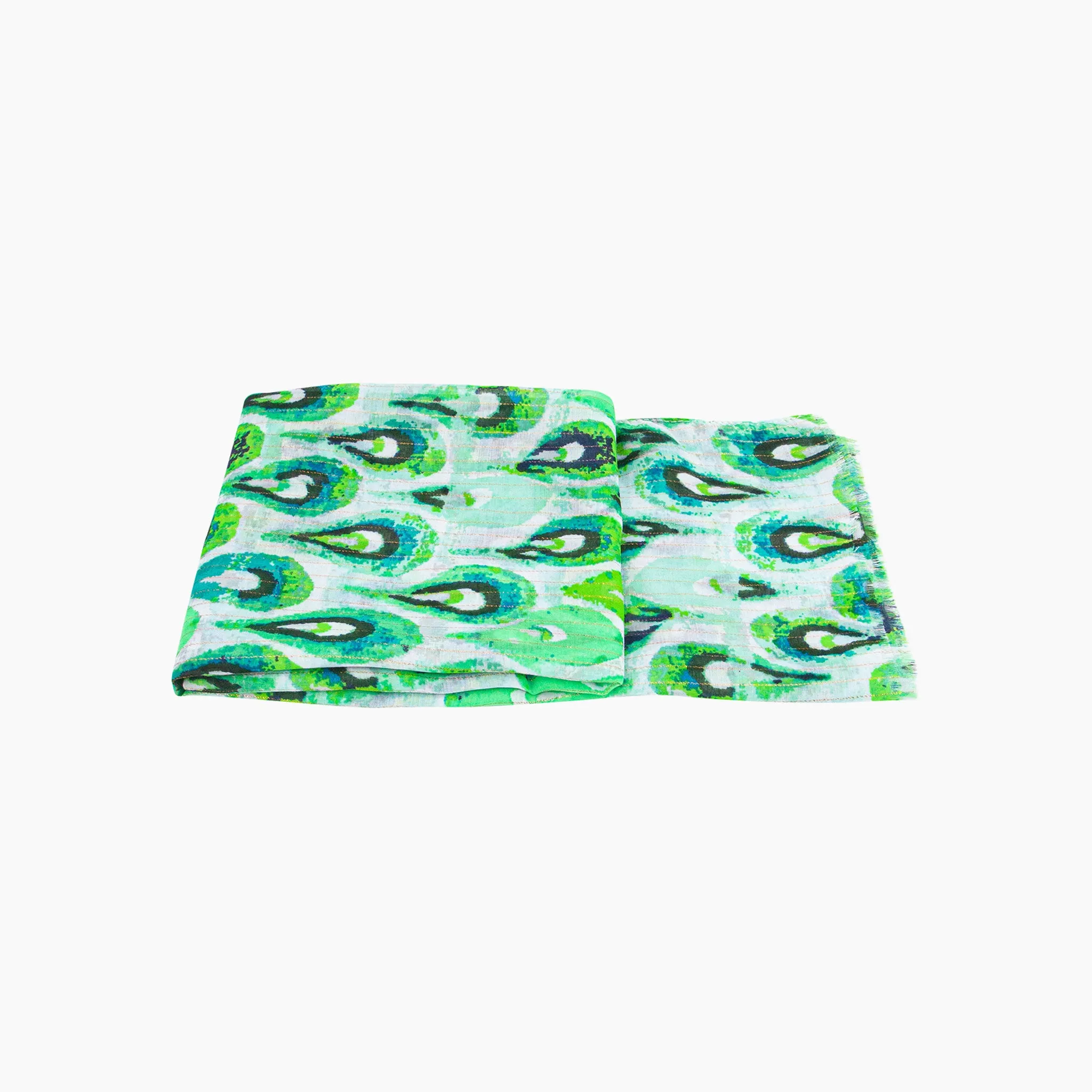 Adler Lightweight Scarf - Green/Gold, Teardrop