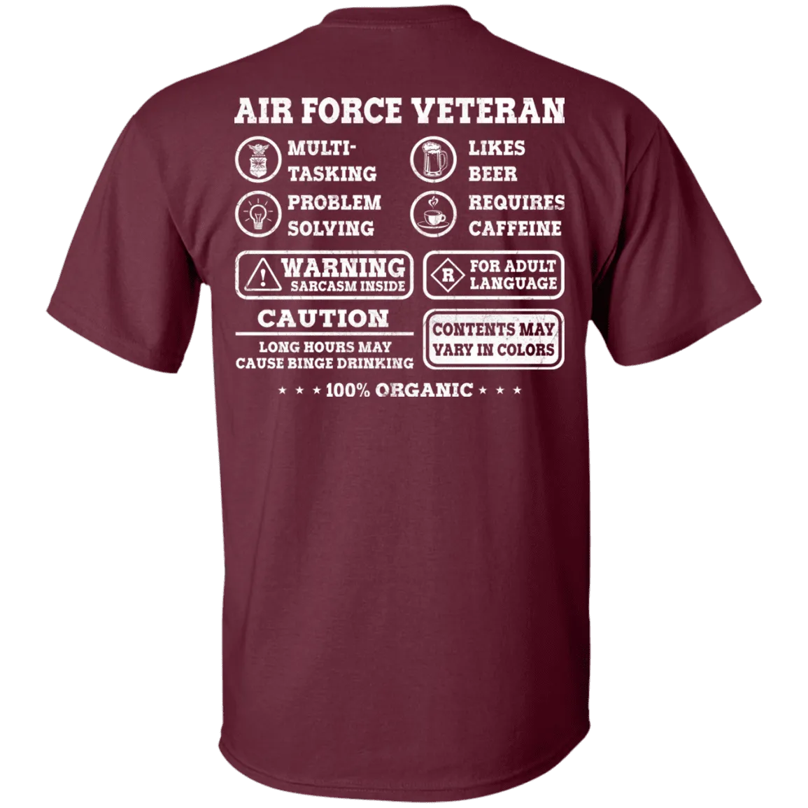 Air Force Veteran Multitasking Sarcasm Men Back T Shirts