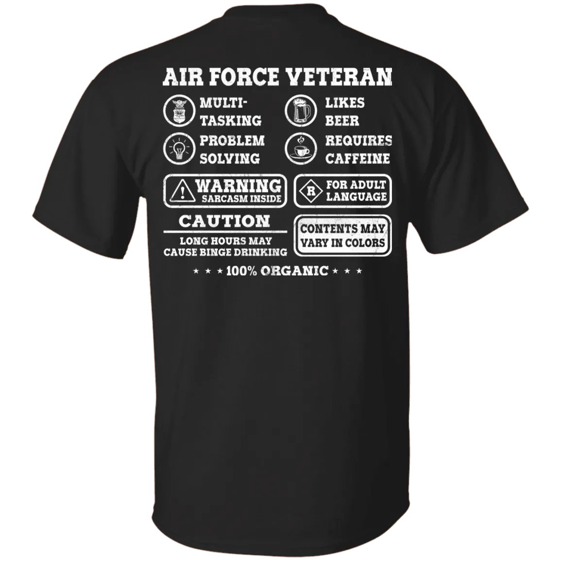 Air Force Veteran Multitasking Sarcasm Men Back T Shirts