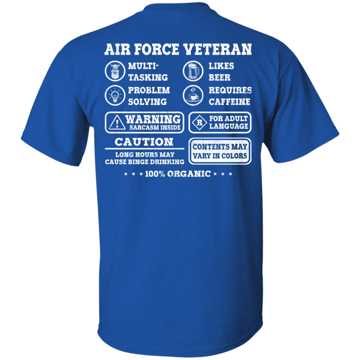 Air Force Veteran Multitasking Sarcasm Men Back T Shirts