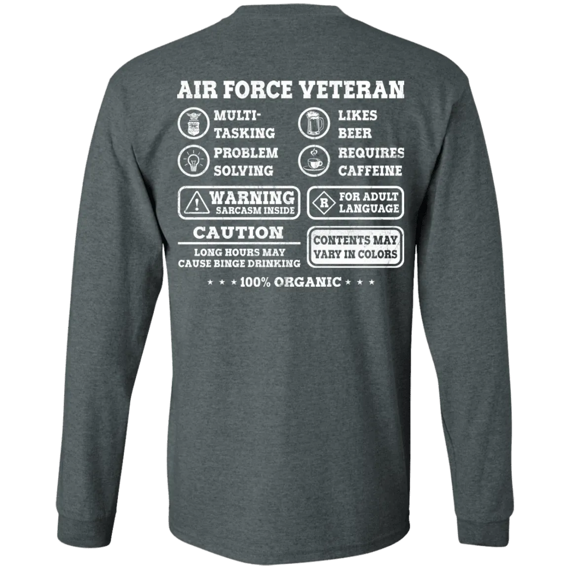 Air Force Veteran Multitasking Sarcasm Men Back T Shirts