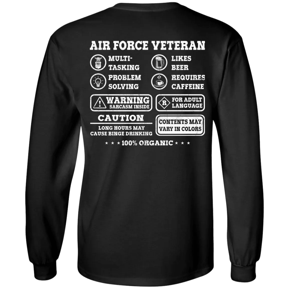 Air Force Veteran Multitasking Sarcasm Men Back T Shirts