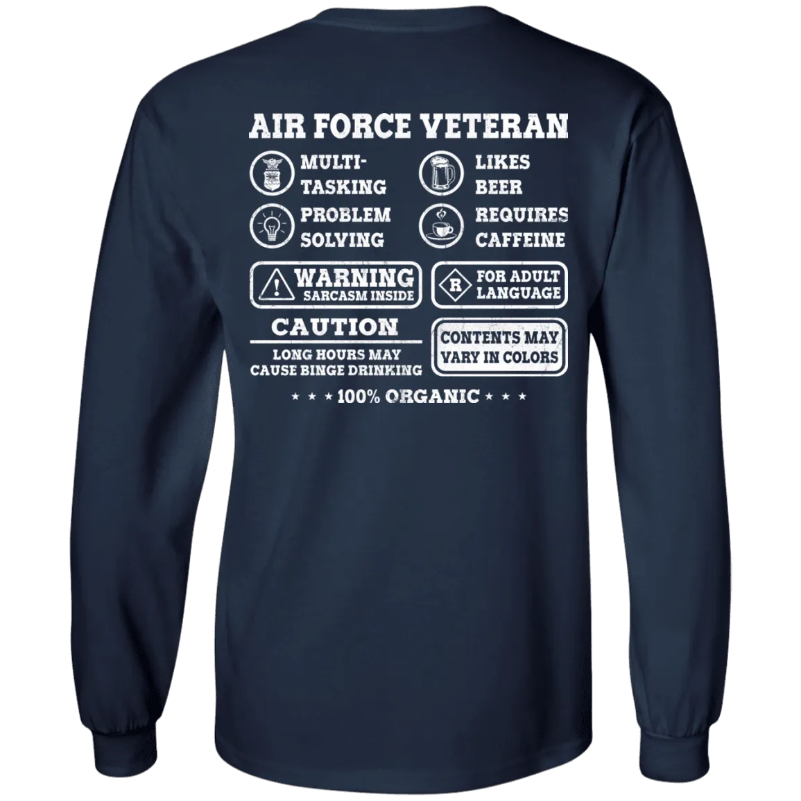 Air Force Veteran Multitasking Sarcasm Men Back T Shirts
