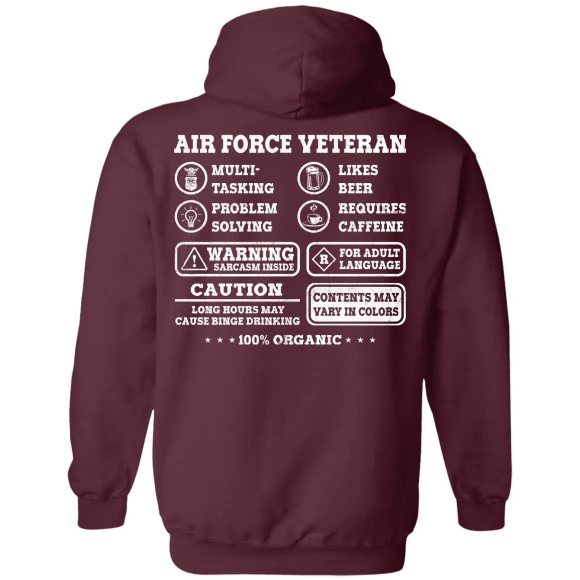 Air Force Veteran Multitasking Sarcasm Men Back T Shirts