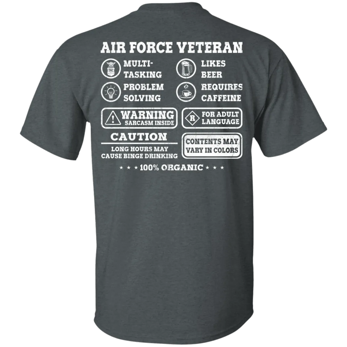Air Force Veteran Multitasking Sarcasm Men Back T Shirts