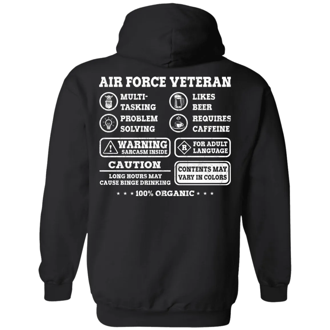 Air Force Veteran Multitasking Sarcasm Men Back T Shirts