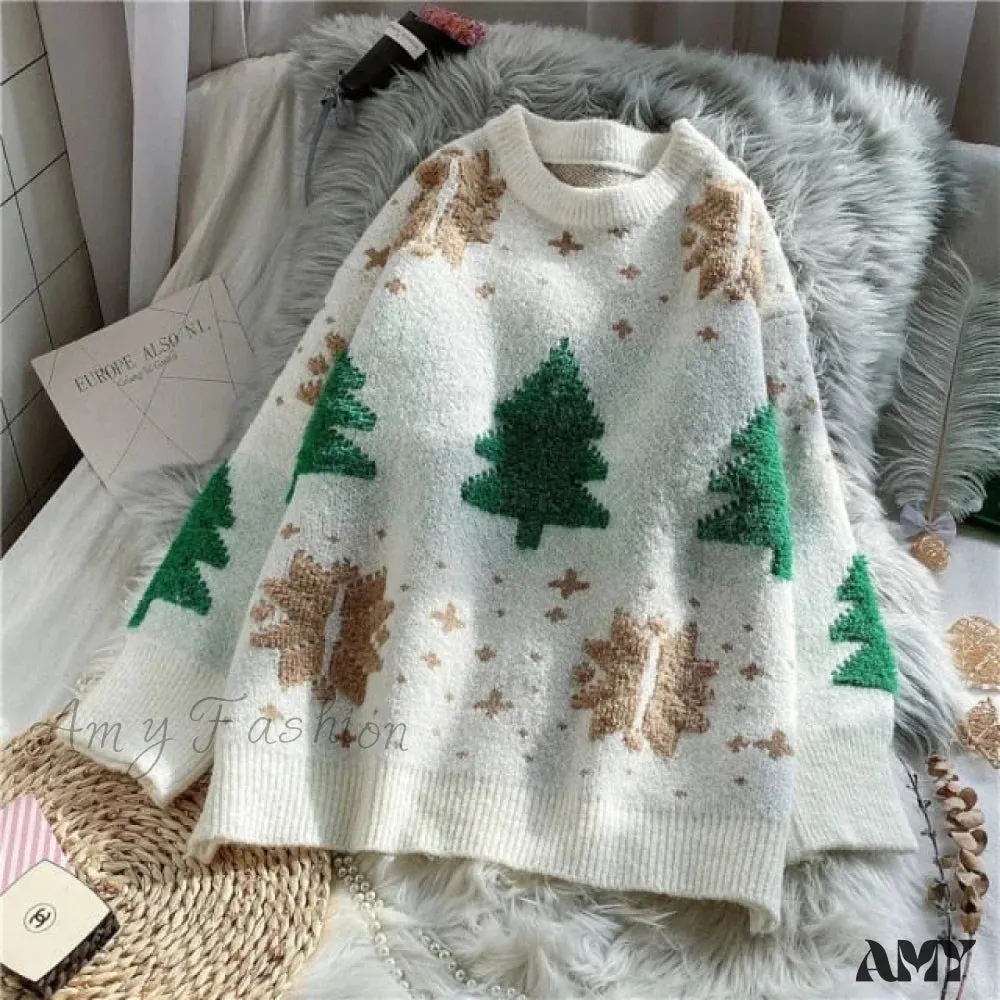 Amy Fashion - Christmas Red Deer Sweater