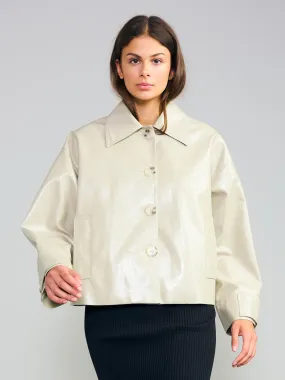 AMY JACKET VEGAN LEATHER - LIGHT GREY