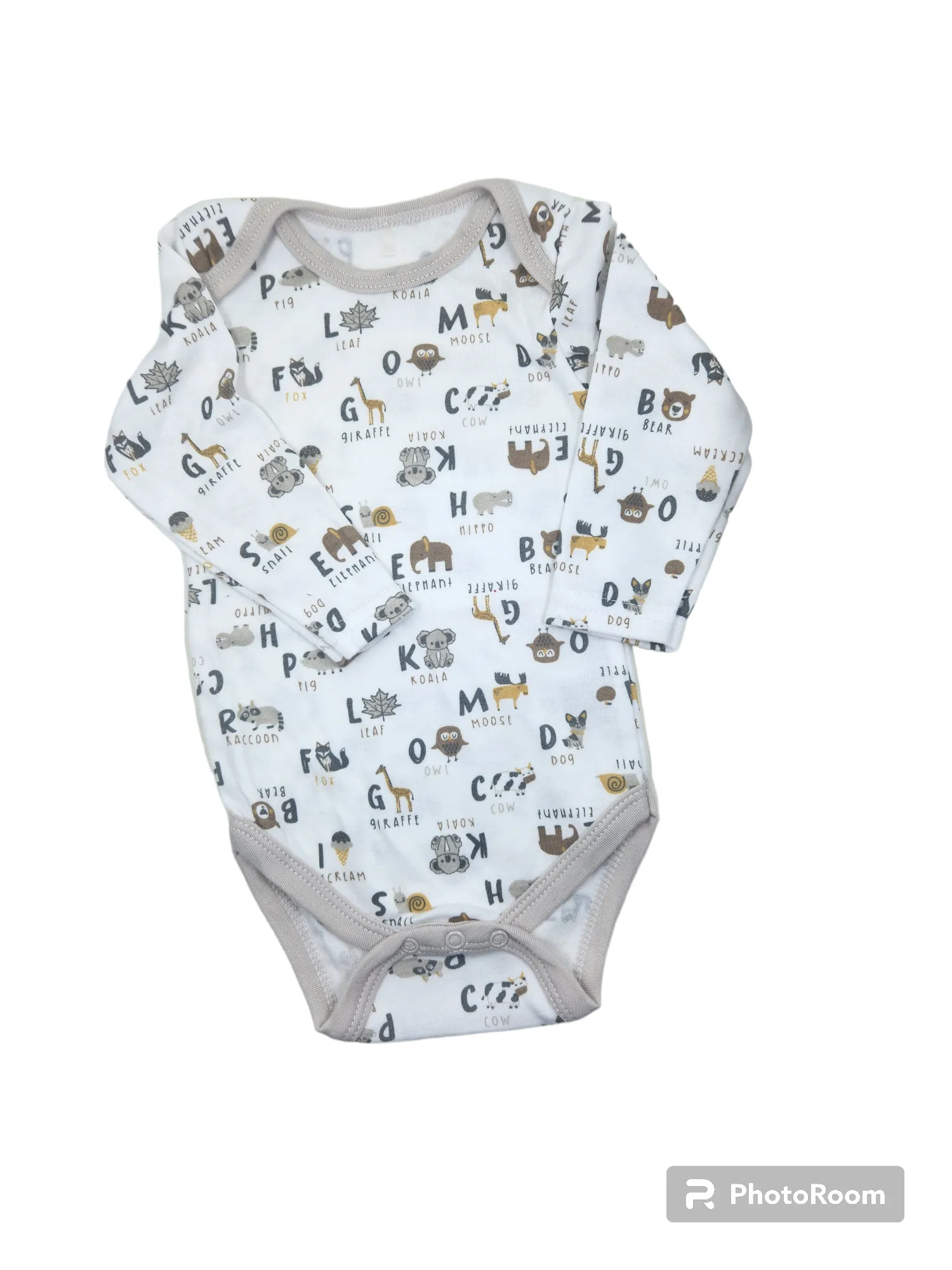 Animal Alphabet Long Sleeve Romper