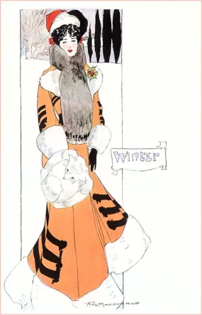 AT-194 Fashion Illustration, Winter - Vintage Image
