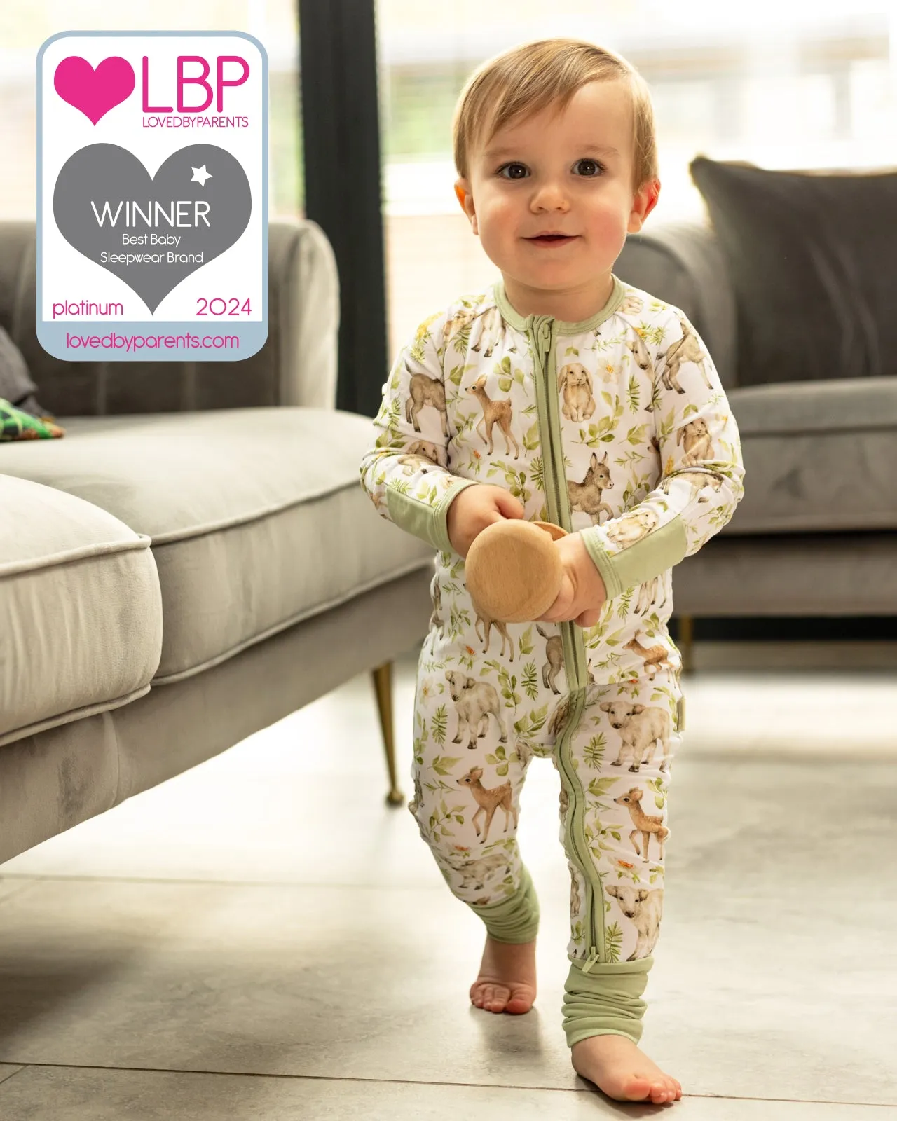 BABYGO® Farmyard Zip Sleepsuit