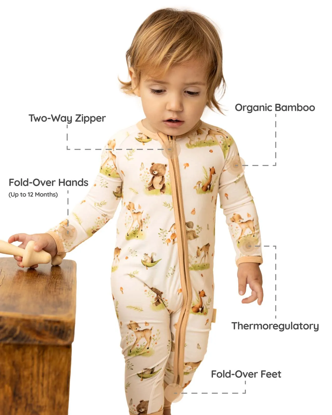 BABYGO® Woodland Zip Sleepsuit