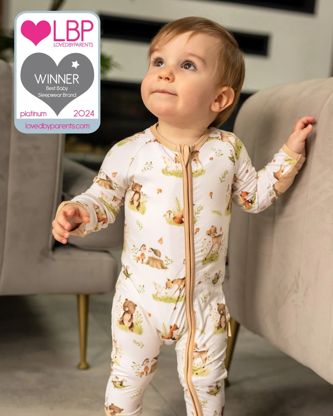BABYGO® Woodland Zip Sleepsuit
