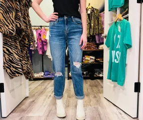 Bayeas Relaxed Boyfriend Jeans Midnight Thunder