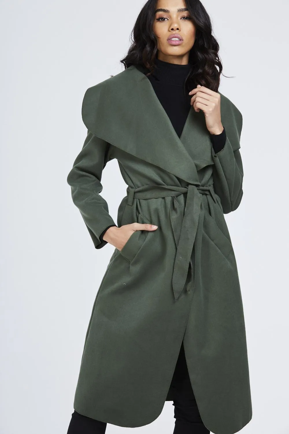 Belted Waterfall Coat