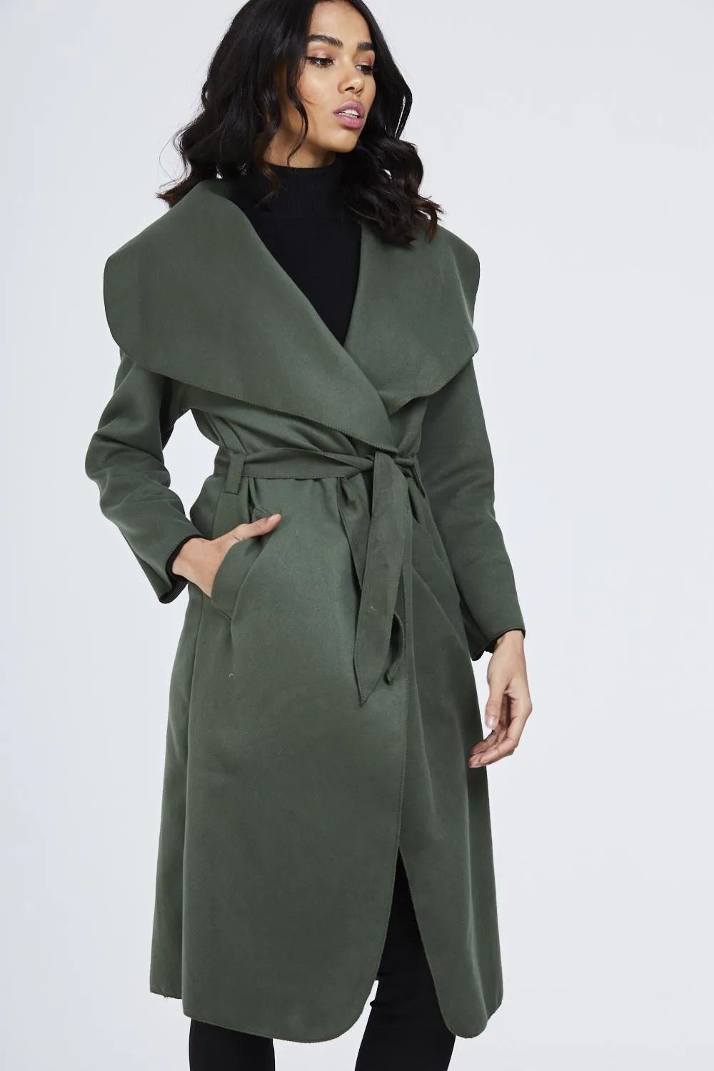 Belted Waterfall Coat