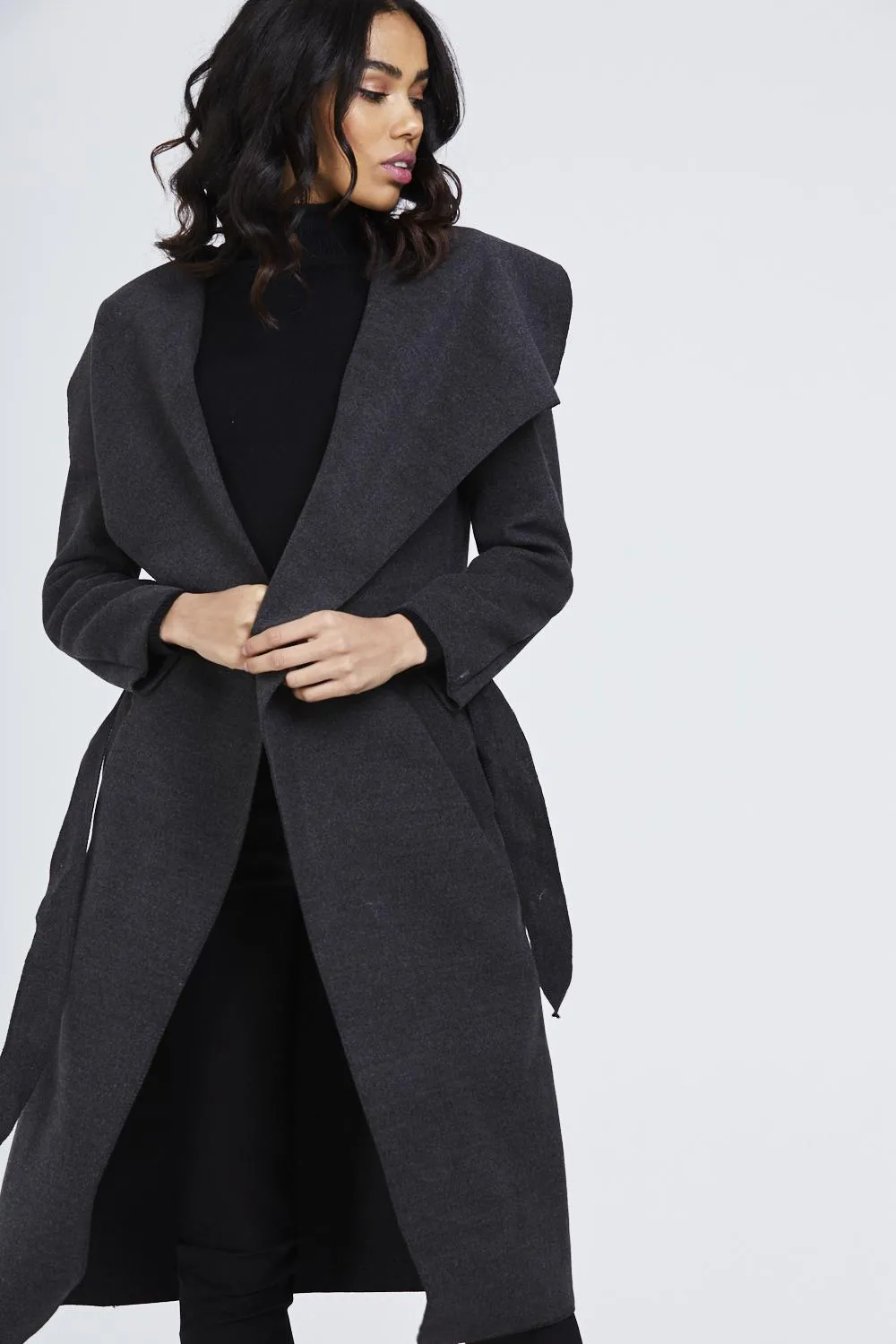 Belted Waterfall Coat
