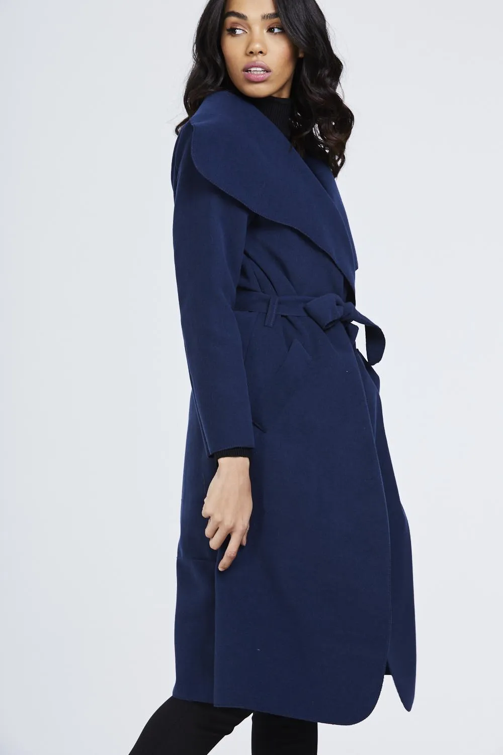 Belted Waterfall Coat