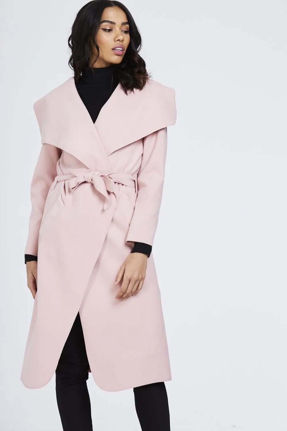 Belted Waterfall Coat