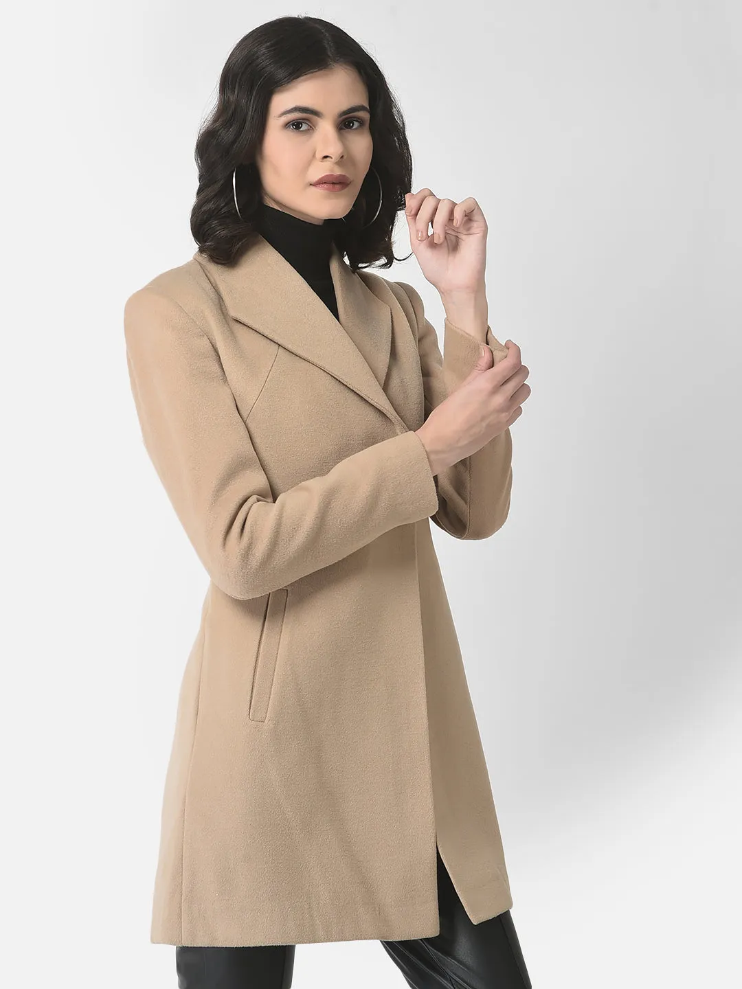 Biege A-Line Overcoat