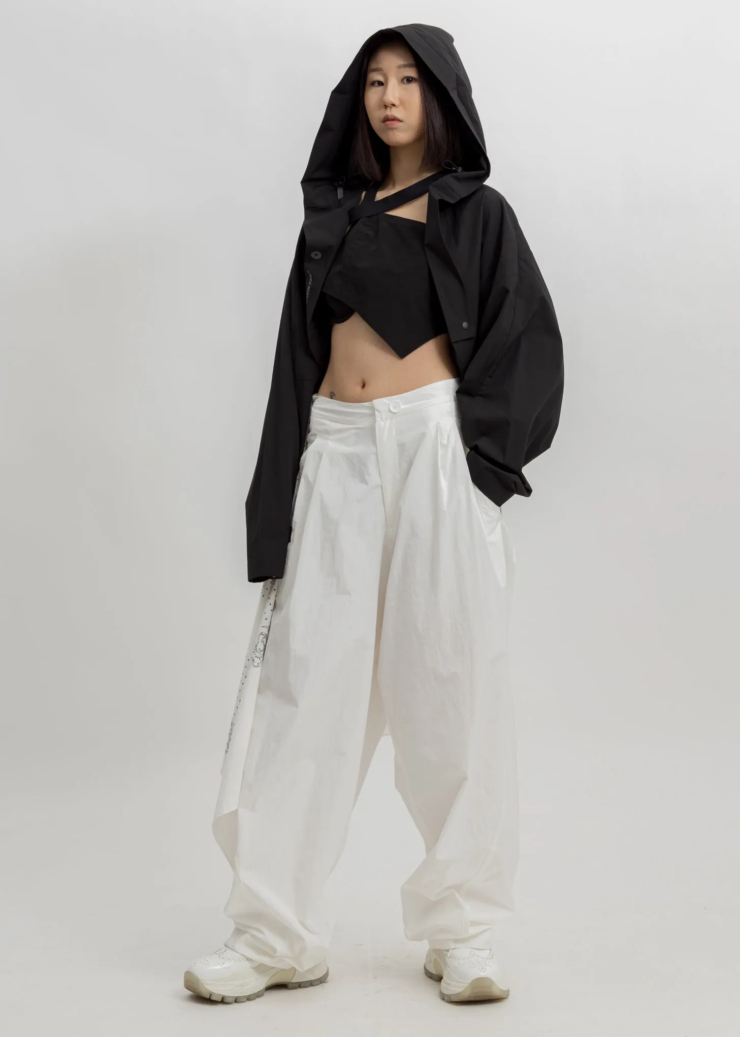 Black Cropped Blouson