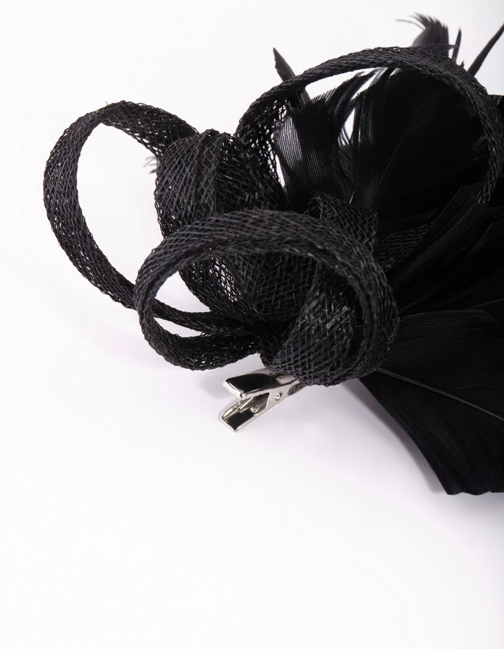 Black Loop Feather Clip