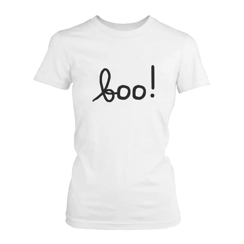 Boo T-shirt Halloween Tee Cute Short sleeve Shirt For Scary Night
