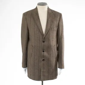Brown Herringbone Slim-Fit Overcoat