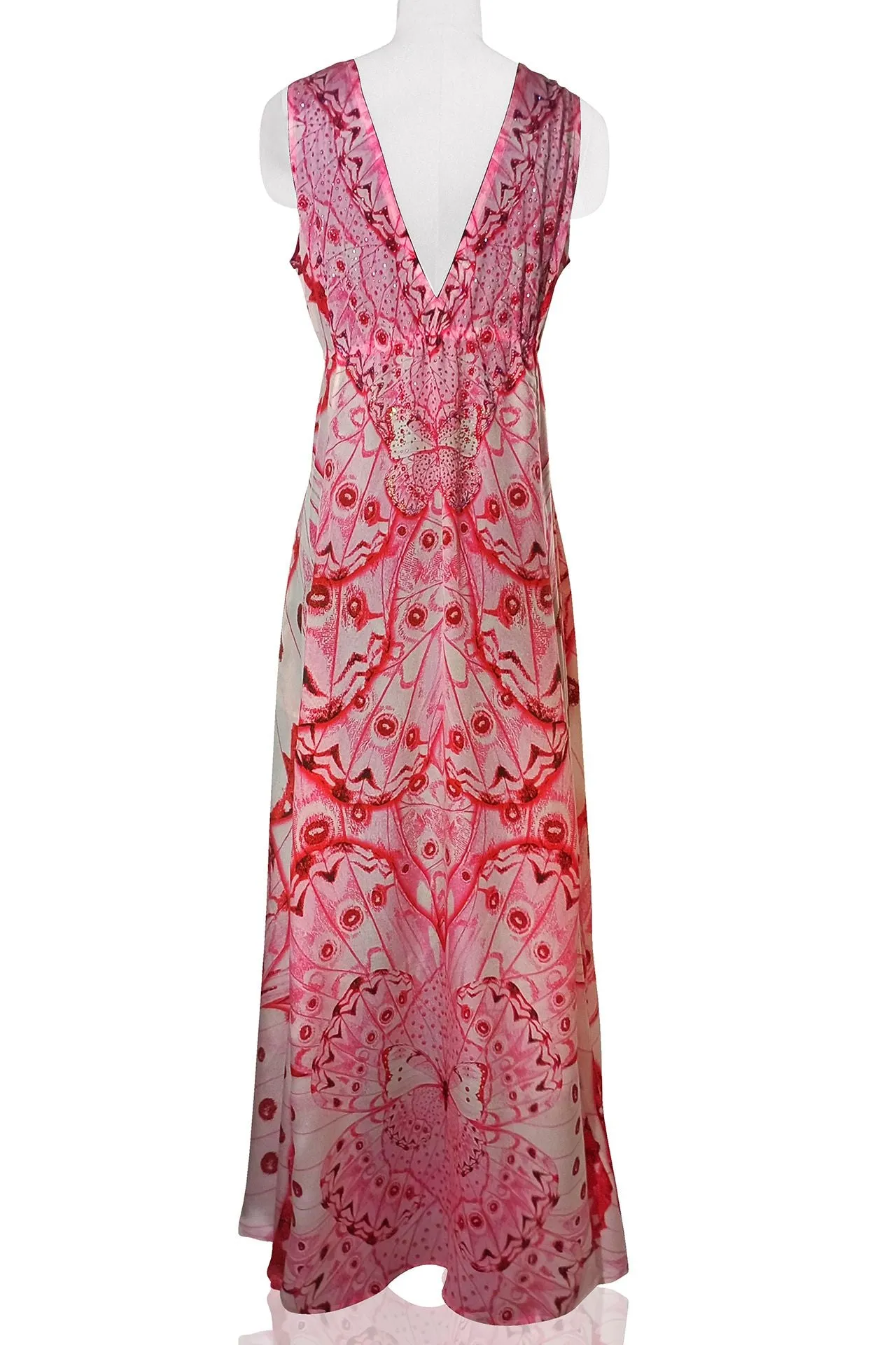 Butterfly Print Hot Pink Dress