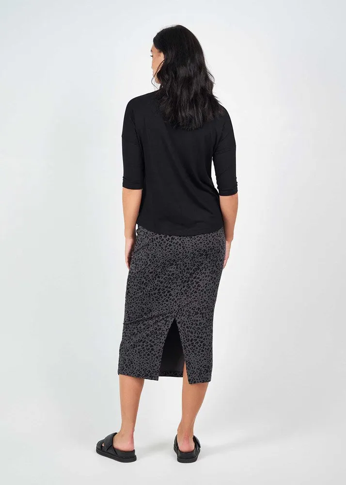 Camila 3/4 Sleeve Bamboo Top - Black