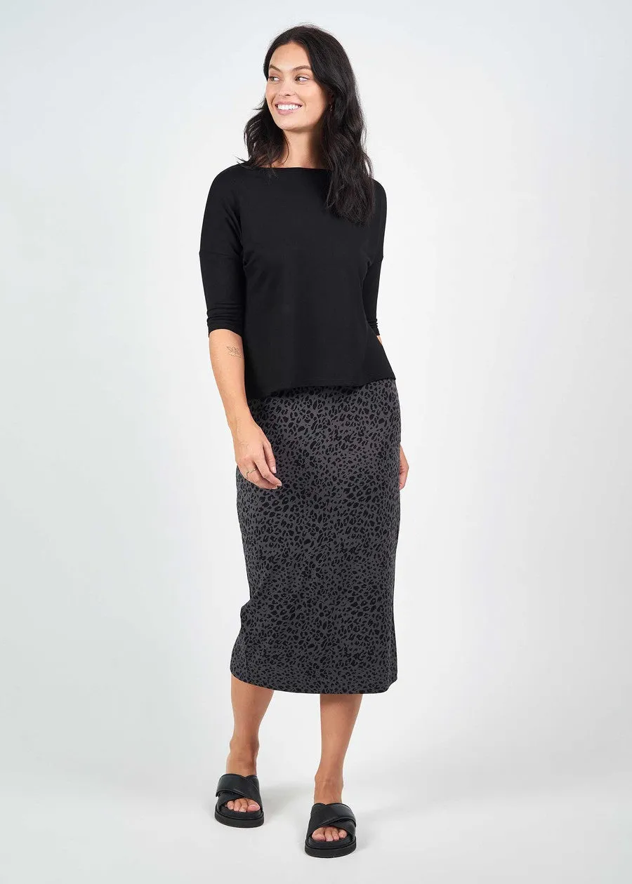 Camila 3/4 Sleeve Bamboo Top - Black