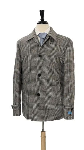 Canuti By Steven Land Mens Light Gray Plaid 100% Wool Overcoat