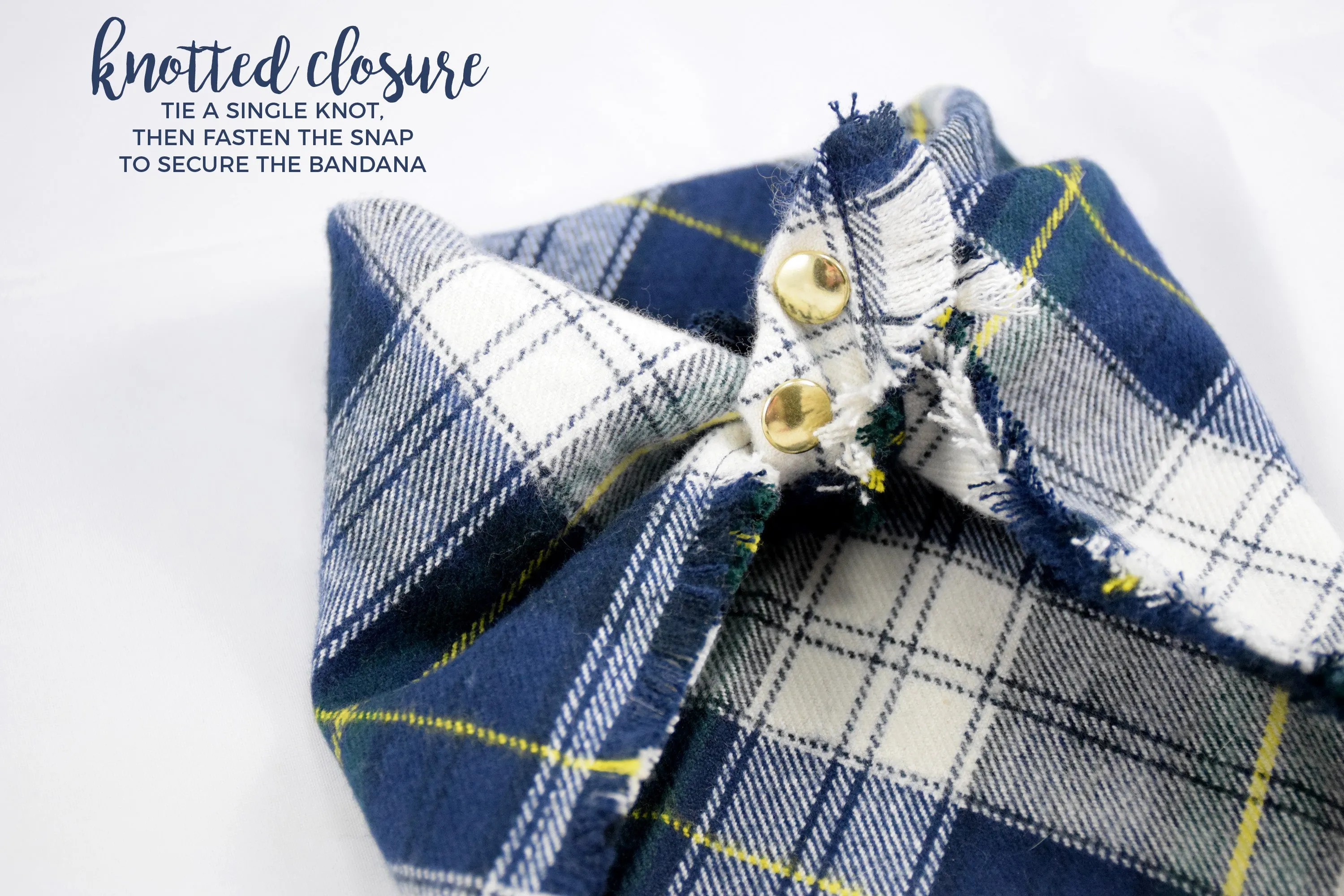 CAPITAL Fringed Flannel Dog Bandana - Snap/Tie On Cotton Scarf