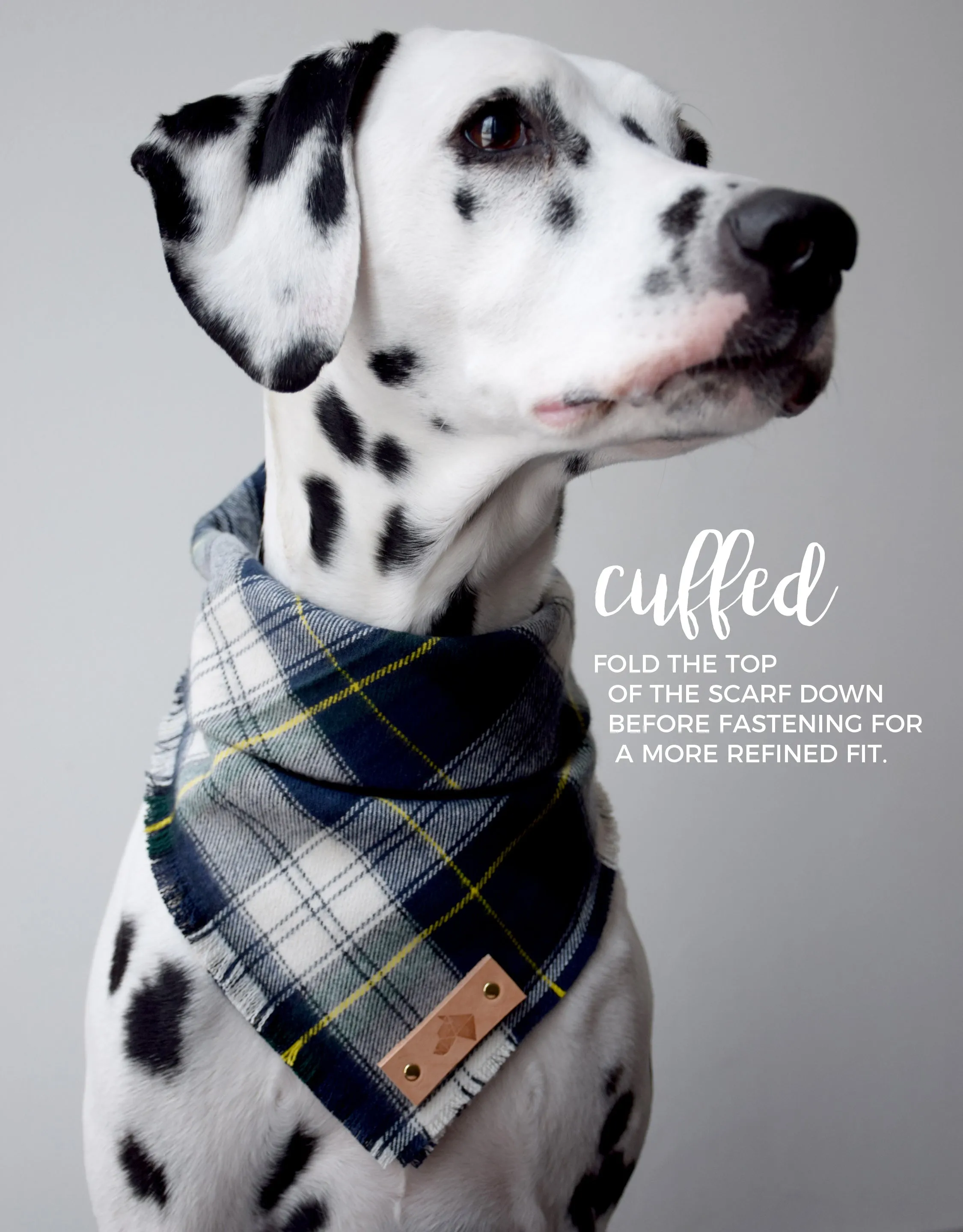 CAPITAL Fringed Flannel Dog Bandana - Snap/Tie On Cotton Scarf