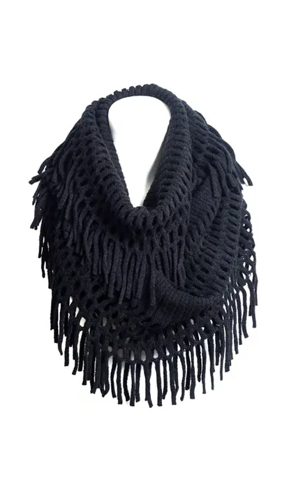 Chenille Tassel Infinity Scarf