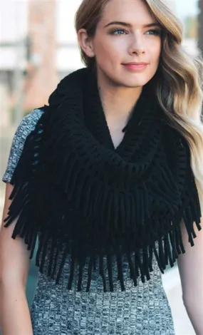 Chenille Tassel Infinity Scarf