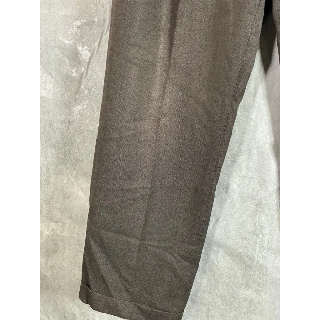 CORNELIANI Men's Brown Pleated Regular-Fit Wool Flat Front Dress Pants SZ 36R